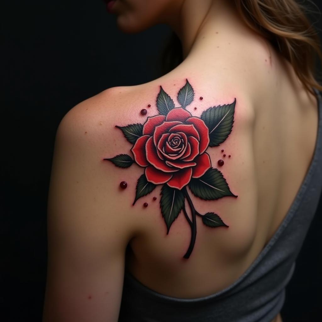 Rose Tattoo On Shoulder 7