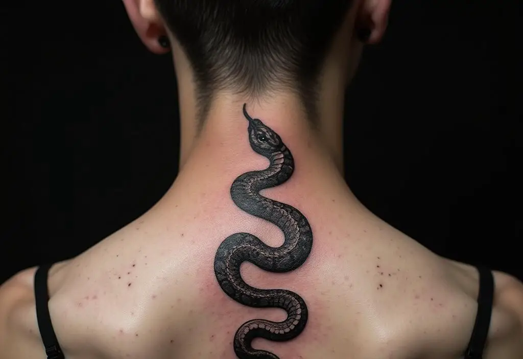 Snake Tattoo On Back 1