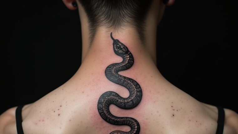 Snake Tattoo On Back 1