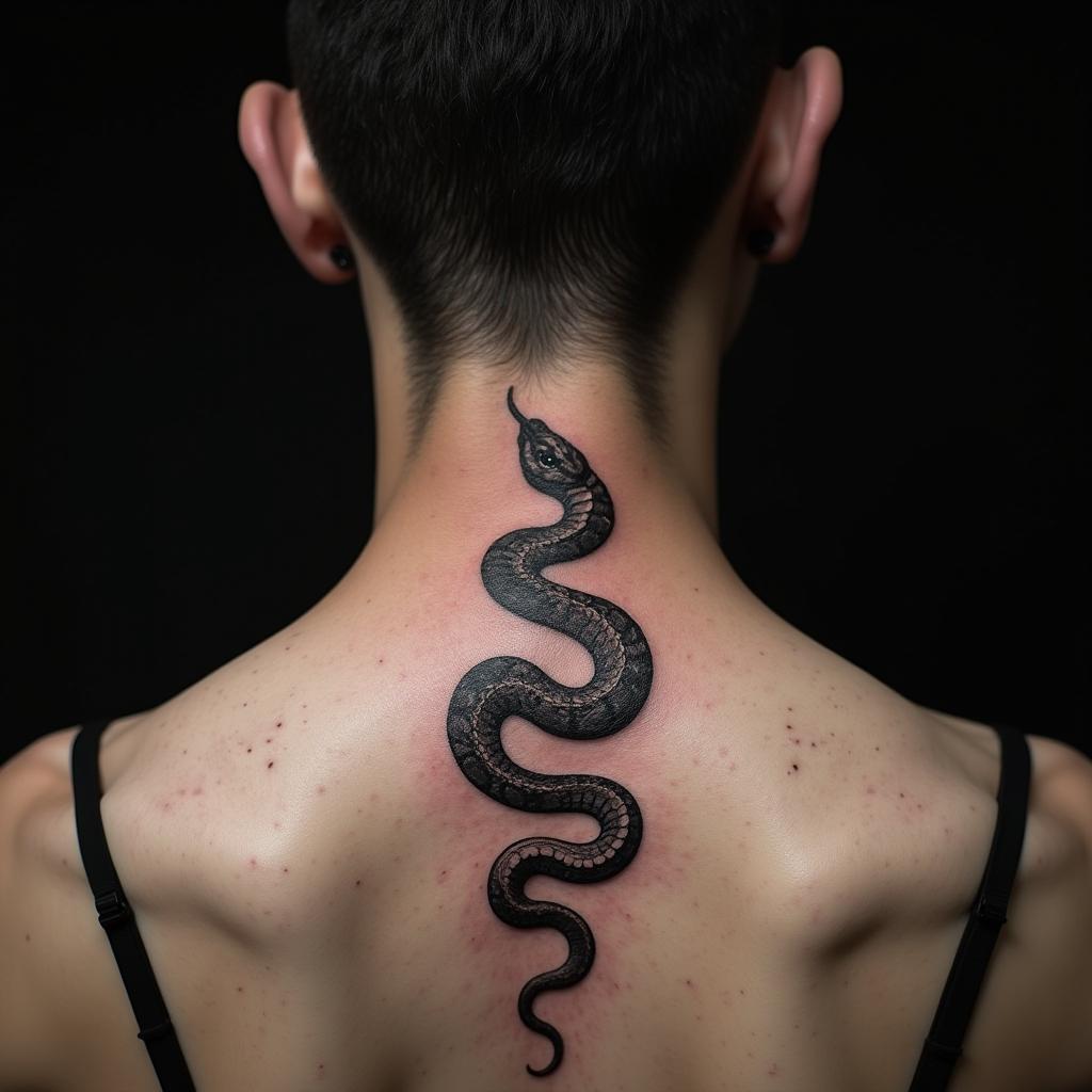 Snake Tattoo On Back 1