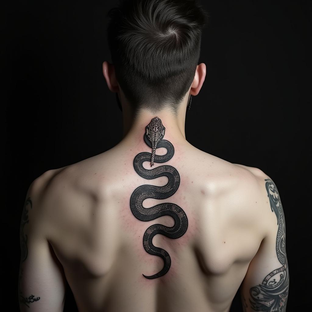 Snake Tattoo On Back 6