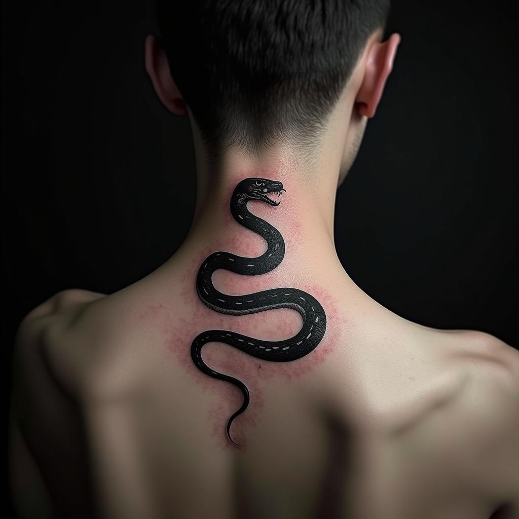 Snake Tattoo On Back 7