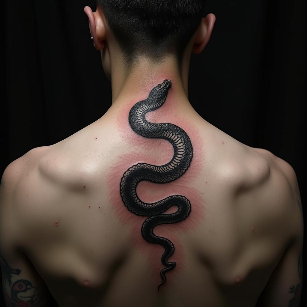 Snake Tattoo On Back 8