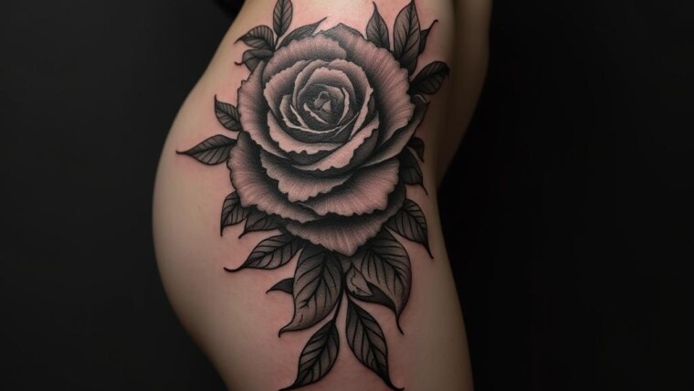 Thigh Tattoo On Stomach 1