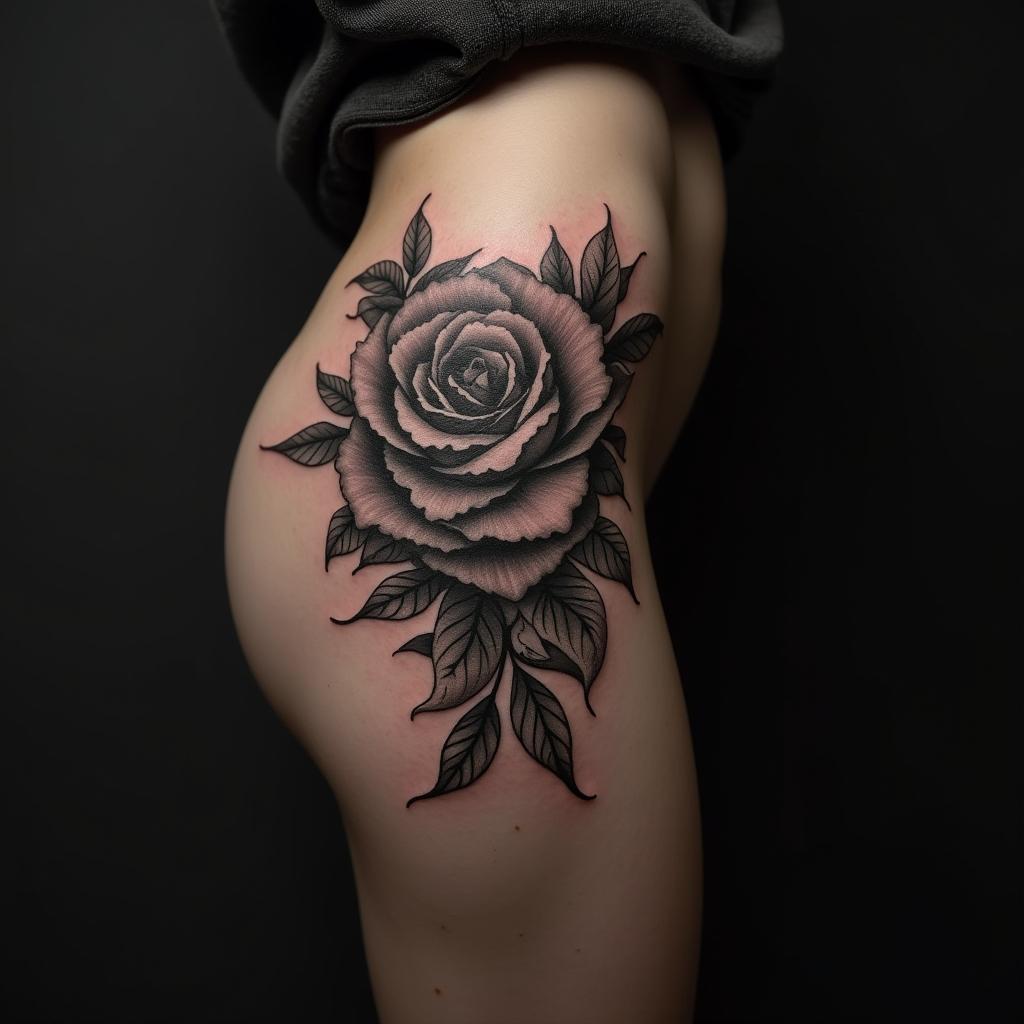 Thigh Tattoo On Stomach 1