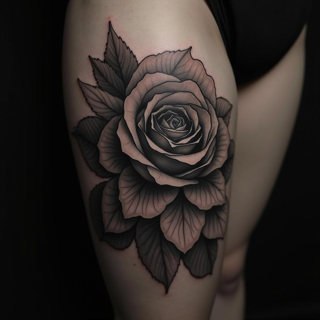 Thigh Tattoo On Stomach 8