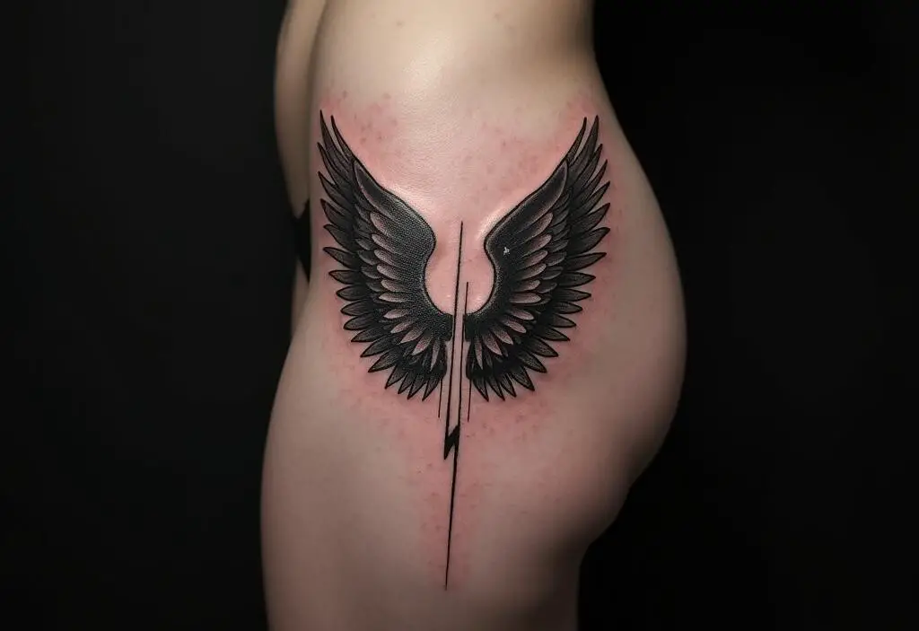 Wings Tattoo On Hip 1