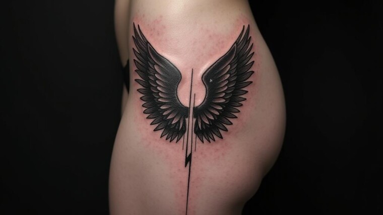 Wings Tattoo On Hip 1