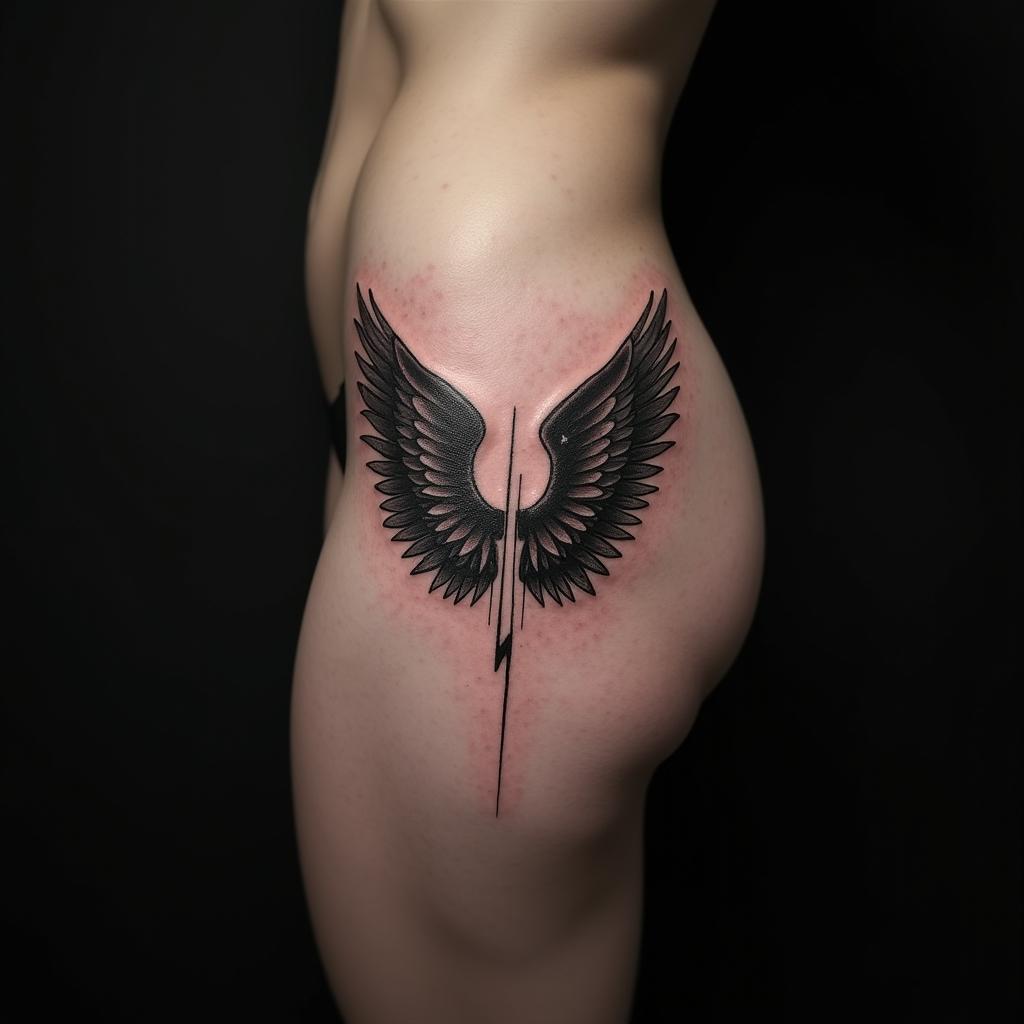 Wings Tattoo On Hip 1