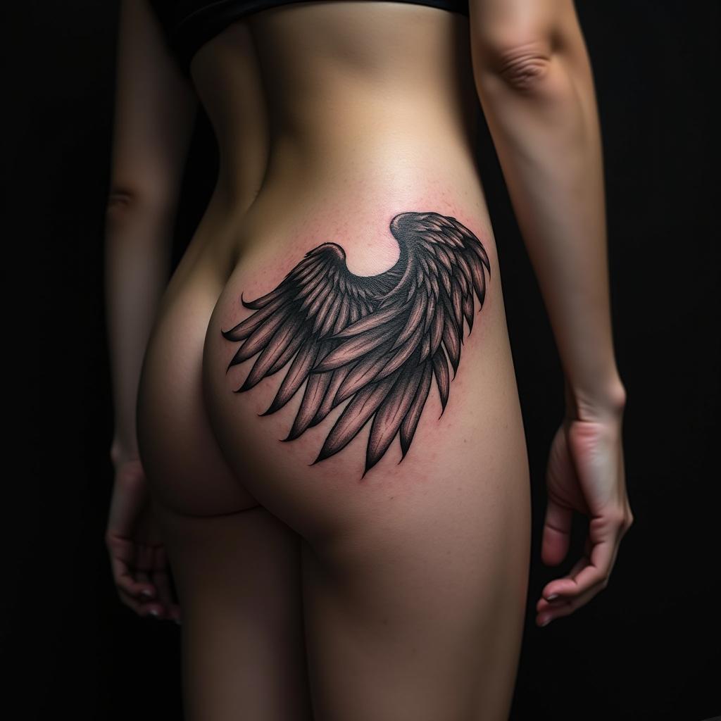 Wings Tattoo On Hip 10