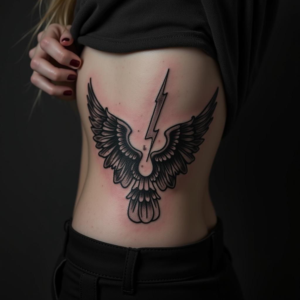 Wings Tattoo On Hip 3