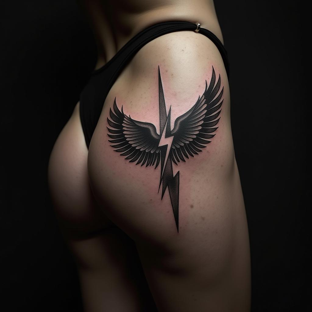 Wings Tattoo On Hip 4